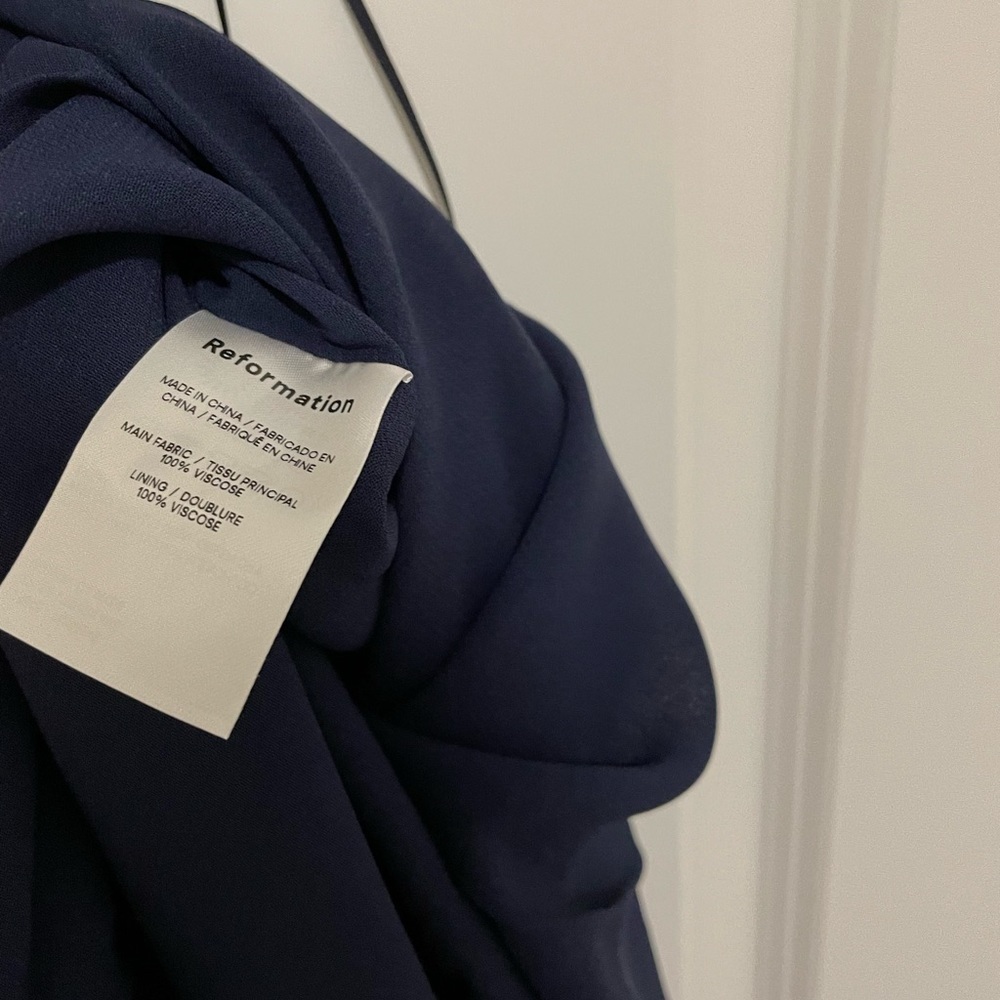Reformation Butterfly Dress Navy New - Picture 5 of 6